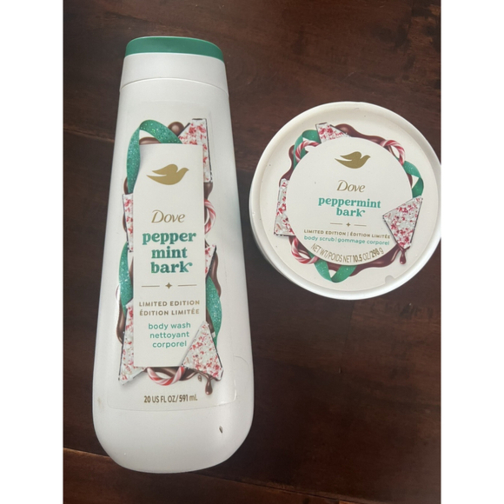 Dove Peppermint Bark Liquid Body Wash+Scrub Holiday Treats Limited Edition
